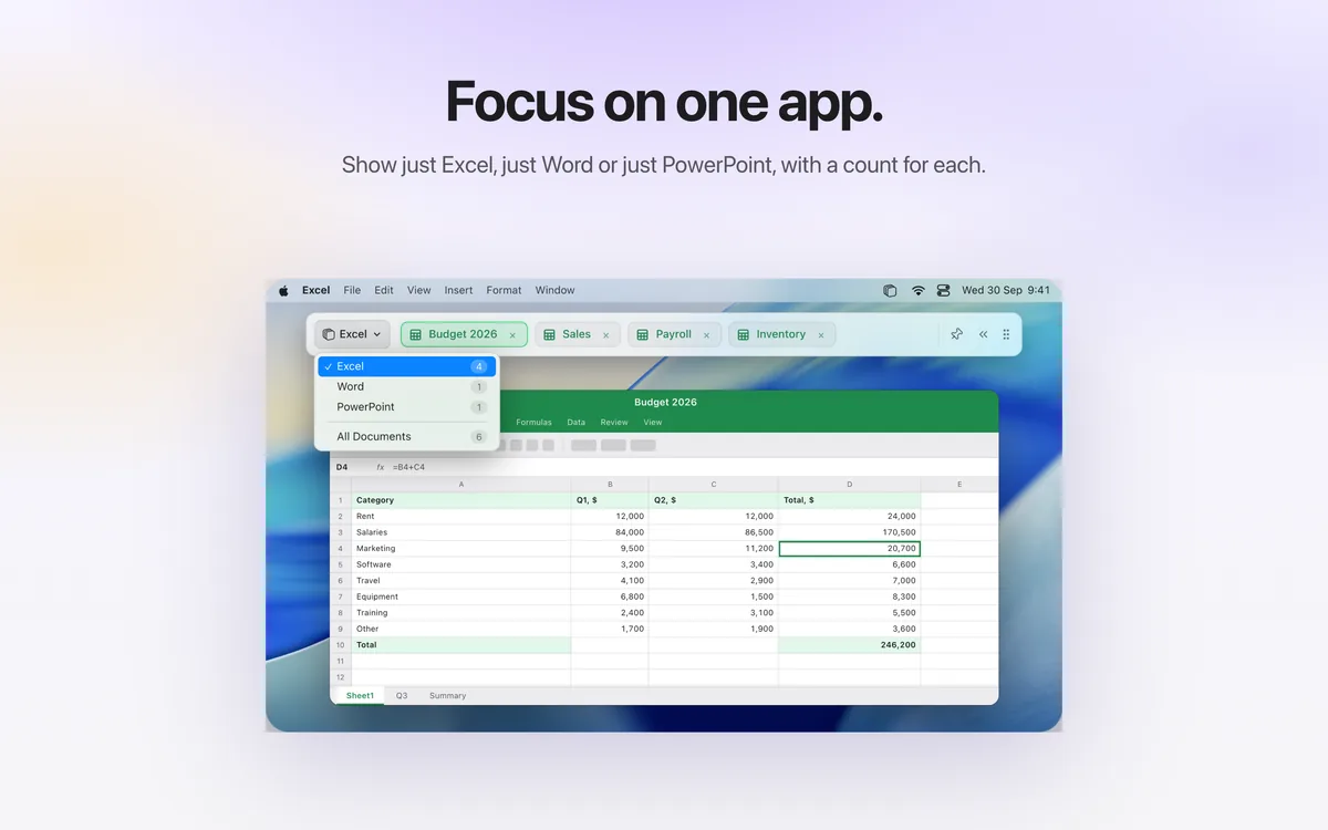 专注于一个 app。